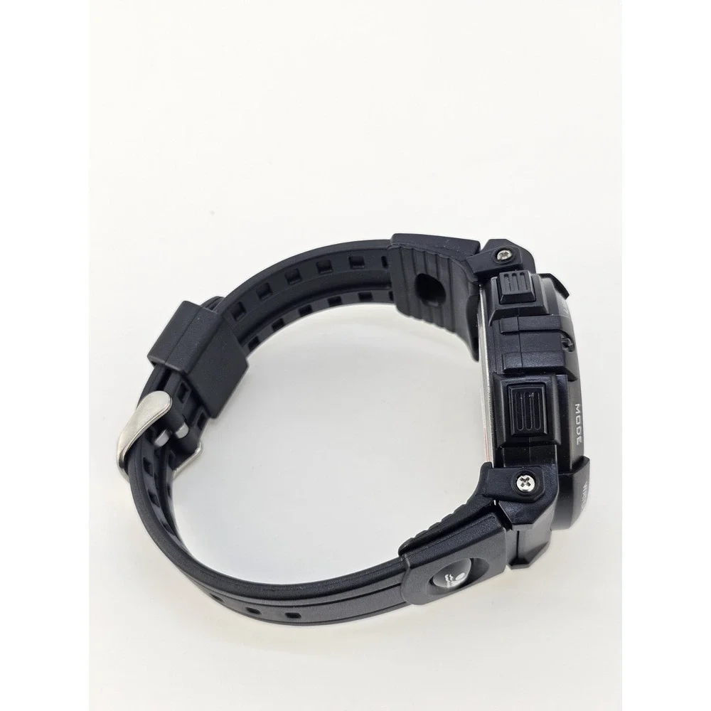 Men's Sports Digital Watch 50MM Black Plastic‎ Bands Working Light Alarm
